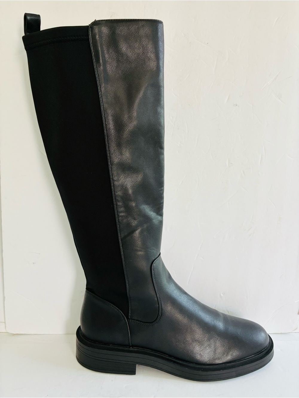 Kenneth Cole Reaction Anabelle Tall Rubber Sole Stacked Heel Riding Boot Size 12 - Picture 5 of 10